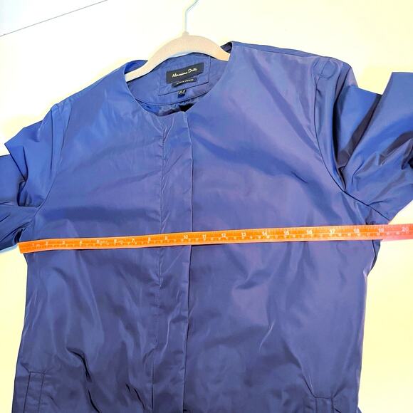 Massimo Dutti Jacket Size M Wide Sleeve Belted Navy - Picture 9 of 12